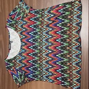 Notations Black w Bright Design Blouse XL